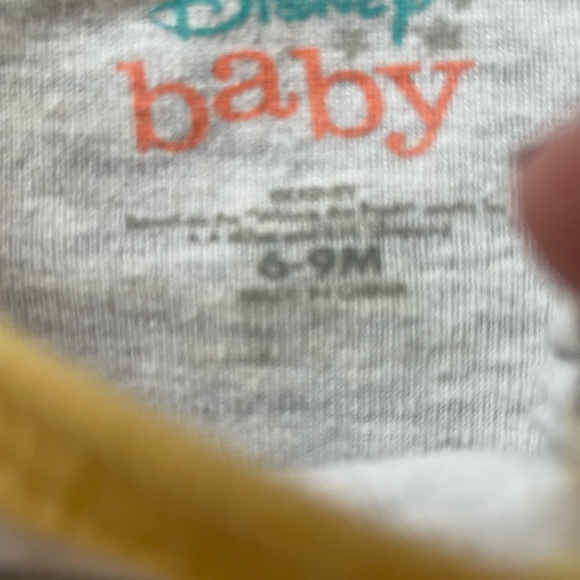 #149, Disney baby Winnie the Pooh Striped Footie Yellow and Gray, sz 6-9 months - Picture 3 of 3